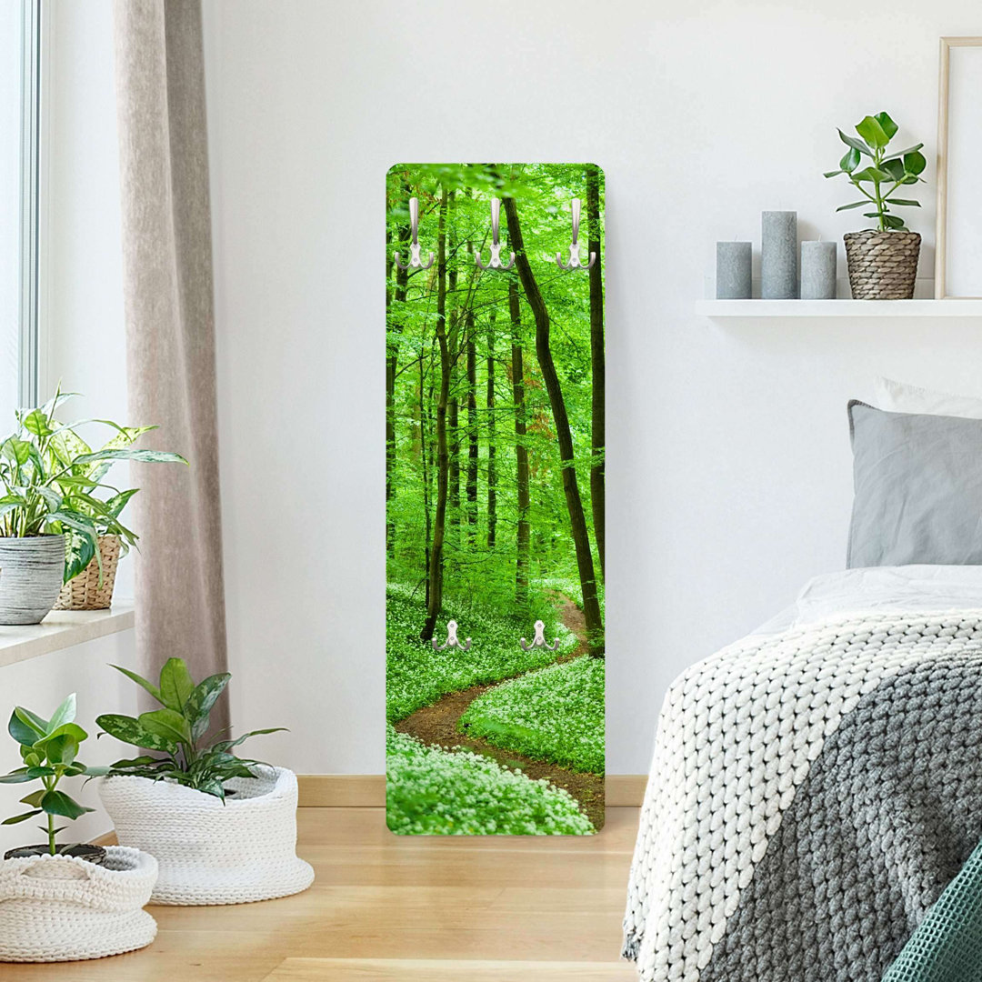 Renteria 5 - Hook Wall Mounted Coat Rack in Green