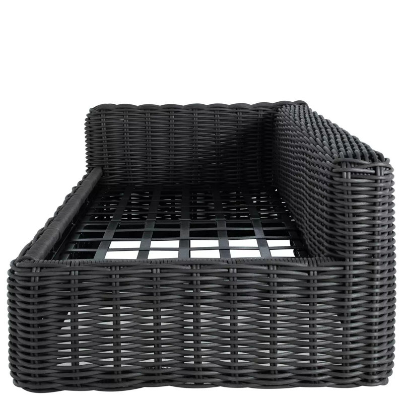 Montecito N-Dura Resin Wicker Outdoor Left Arm Facing Loveseat - Onyx, Yes, Intermix Indigo