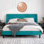 Lit plateforme tapissier Toderick avec aile de luxe et mélange de lin-985124331-985124326