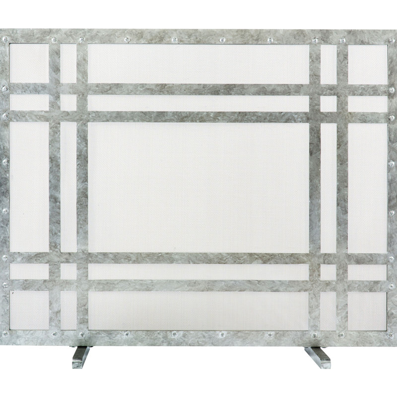 Montana Steel Fireplace Screen, Royal Silver