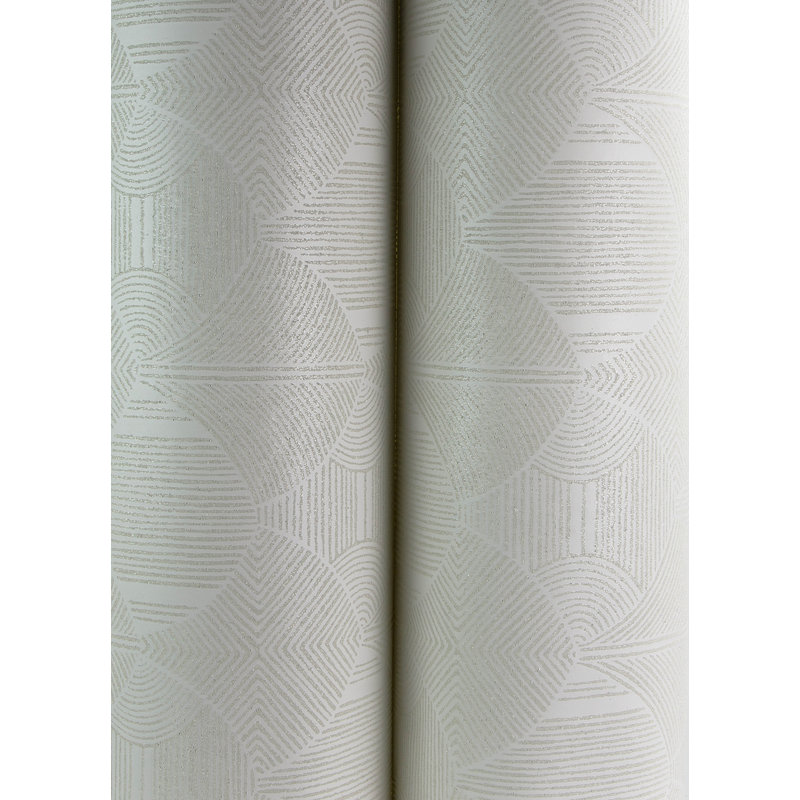 Meyberg Silver Geometric Wallpaper, White