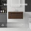 Meuble-lavabo flottant 36 po avec lavabo, porte à fermeture douce, comptoir en granite blanc 0,6 po et dosseret, contreplaqué
