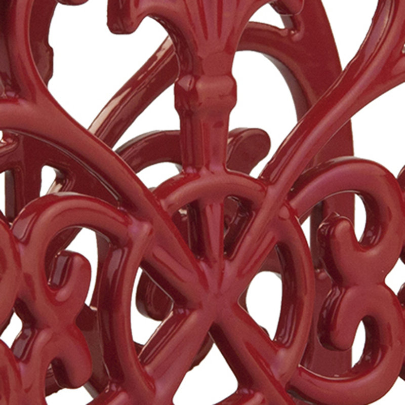 Porte-serviettes en fonte, Rouge