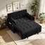 Canapé-lit convertible 3 en 1 de 135 cm (53 po), avec dossier réglable et poches latérales, canapé deux places moderne en velours côtelé pour petits espaces, salon et appartement, noir-1145789583