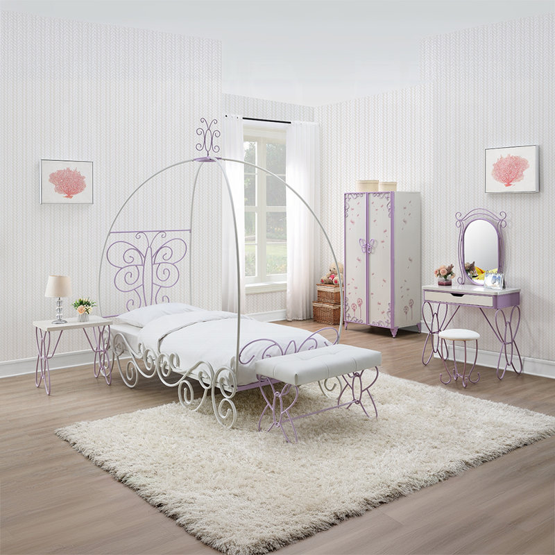 Banc ACME Priya II, blanc et mauve clair