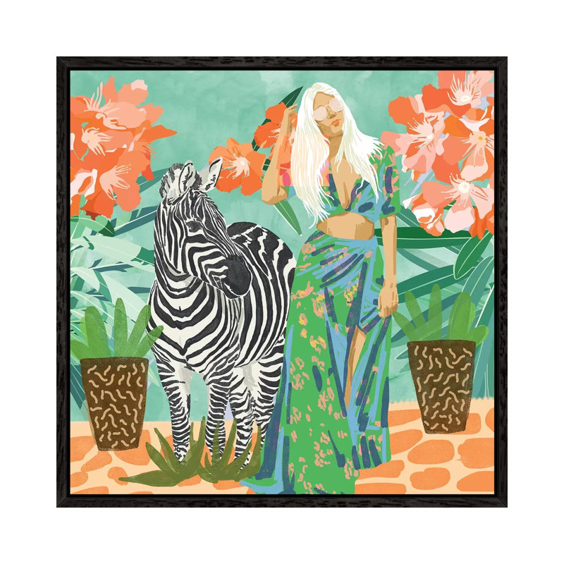 Never Change Your Stripes 1 Piece Painting on Canvas, 93.98cm H x 93.98cm W x 3.81cm D, Black Framed