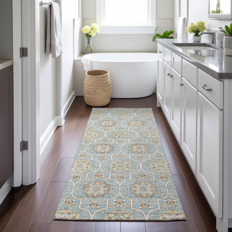 Machine Washable Indoor/Outdoor Chantille ACN2670 Modern Rug, 2'3" x 7'6" Runner, Spa