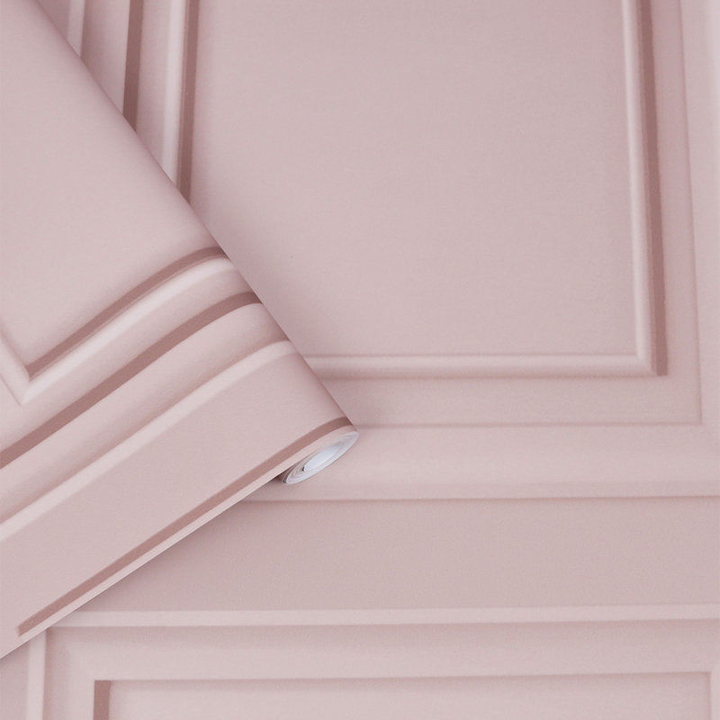 Laura Ashley Redbrook Wood Panel Wallpaper, Blush Pink