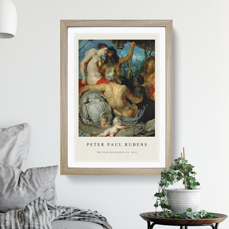 The Four Continents by Peter Paul Rubens - Picture Frame Painting, Oak Framed, 36cm H x 27cm W x 2cm D