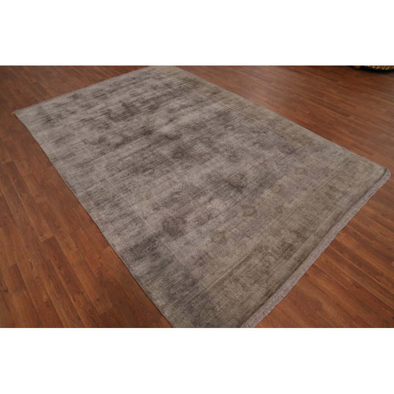 Tapis unique en coton 9 pi 10 po x 6 pi 6 po brun
