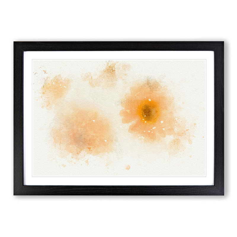 Flower Collage in Abstract - Wall Art, 40cm H x 60cm W x 2cm D, Black  Single Picture Frame Wood
