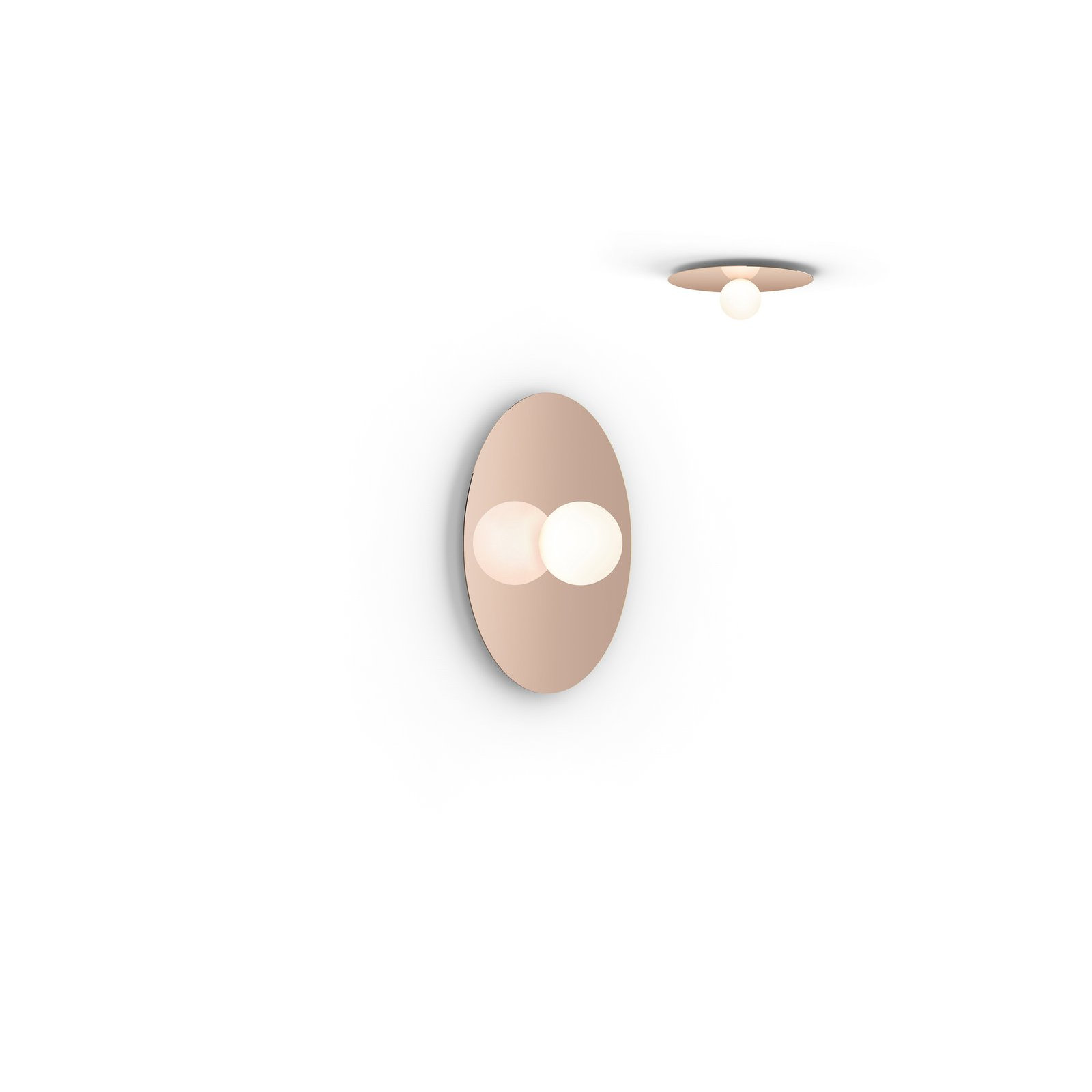 Bola Flush Disc, Rose Gold, 6.5" H x 18" W x 18" D