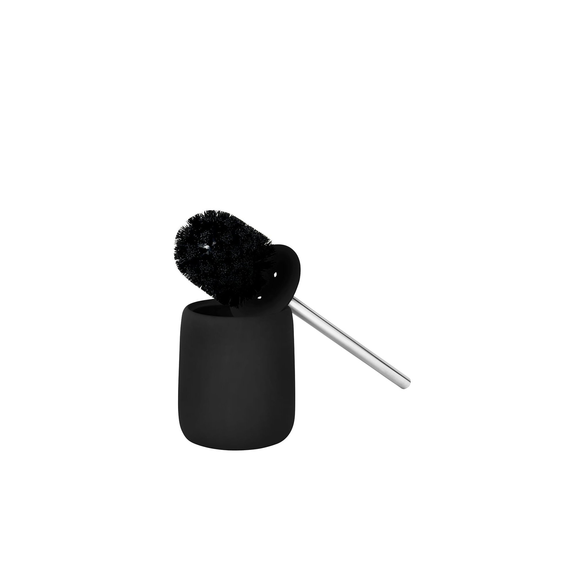 SONO 15.37" Ceramic Toilet Brush and Holder, Black