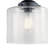 Winslow Black Semi-Flush Mount Light with Clear Seeded Glass Shade
