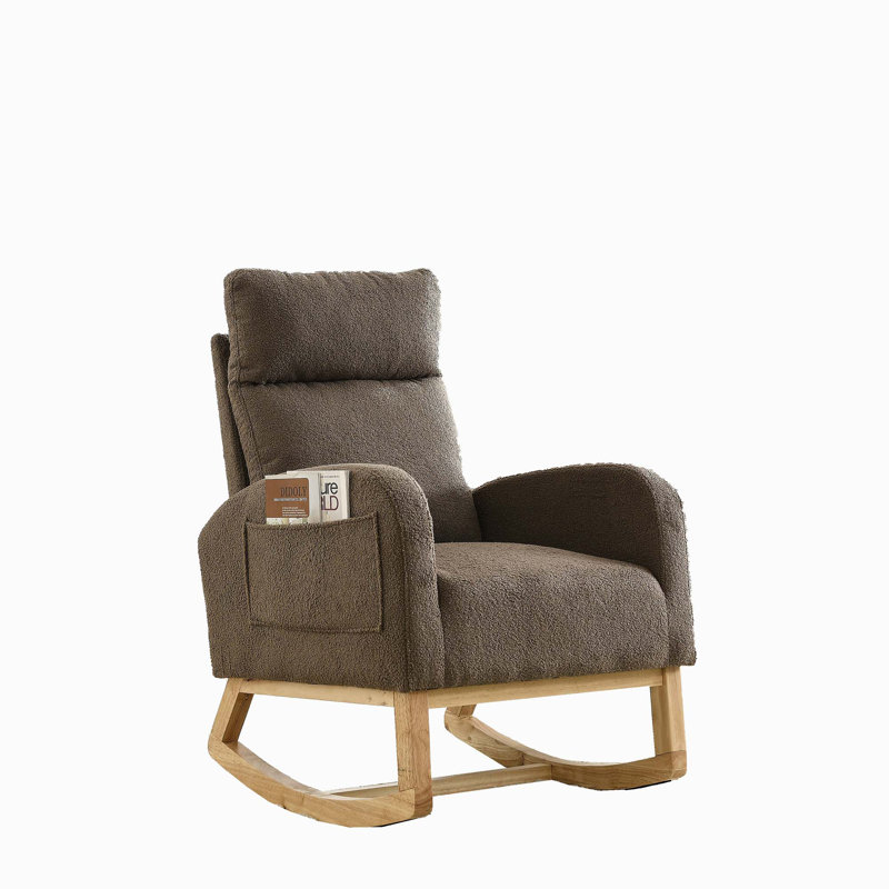 Corydon Upholstered Accent Chair, Coffee Teddy Fabric