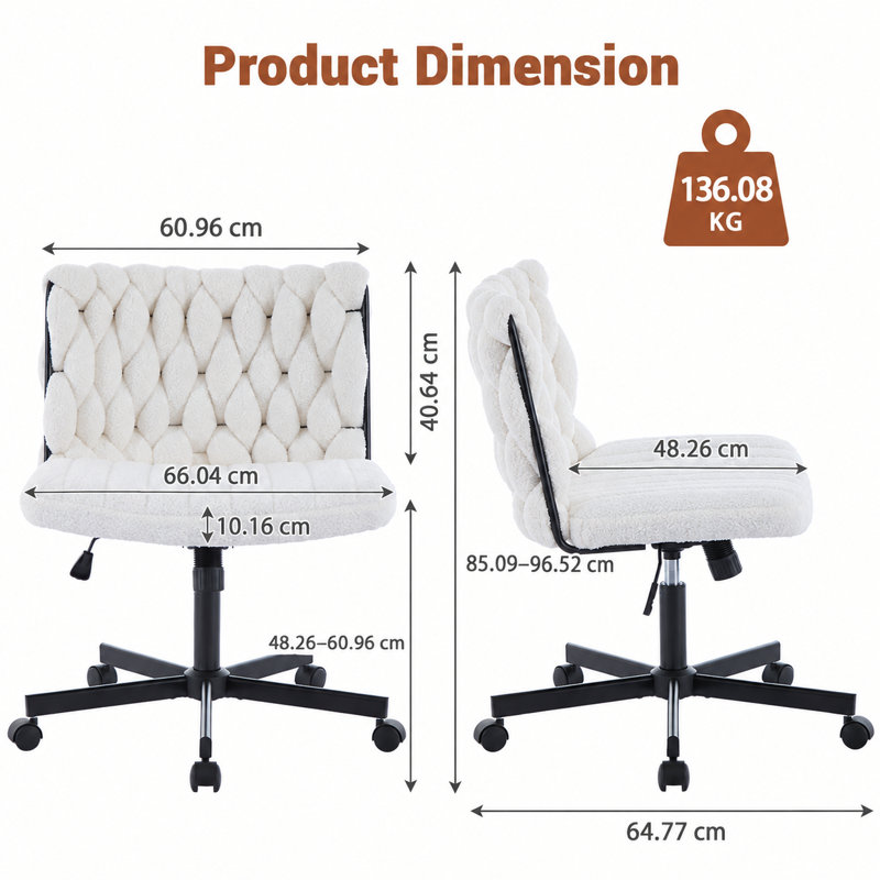 London Boutique Office Chair, Beige, Beige