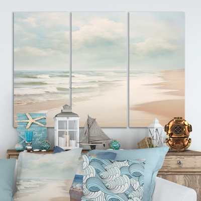 Minimalisme, paysage de plage VI, impression sur toile tendue 3 pièces