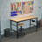 Adjustable Height Workbench With 60-Inch Rubber Wood Top, Heavy-Duty Metal Frame, And 2000 LBS Load Capacity For Versatile Use In Workshop, Garage, And Office