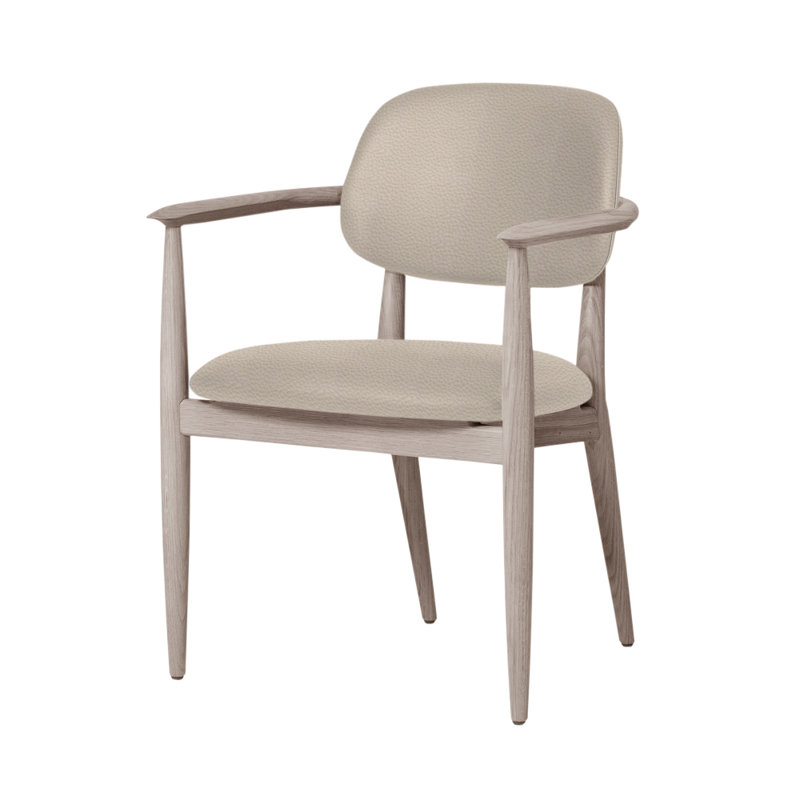 Chaise Slow de Space Copenhagen, Chêne naturel, Crème Bellagio 2 8805