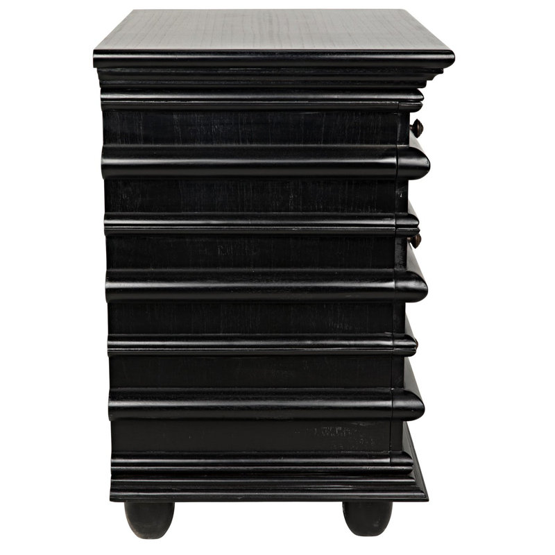 Ascona Solid Wood End Table, Hand Rubbed Black