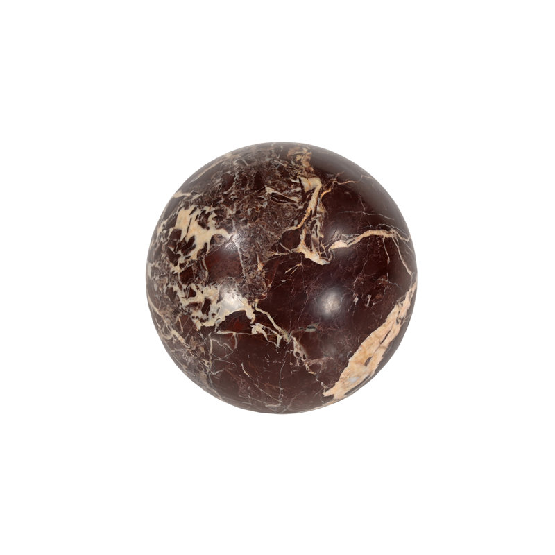 Odessa Sphere Tabletop Accent Red Levanto Marble, Red