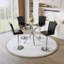 Table de bar moderne en verre et tabourets de bar réglables pour îlot de cuisine, bar personnel, petit espace-1020085586-1020085591