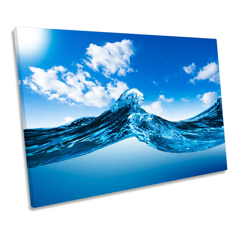 Water Wave Seascape - Wrapped Canvas Art Prints, 30.5cm H x 45.7cm W