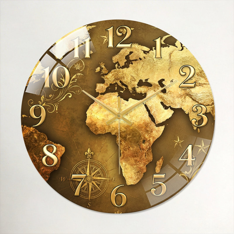 Horloge murale en verre, 40 x 40 cm (15,7 x 15,7 pouces)