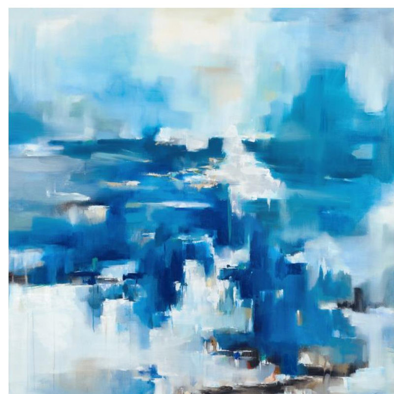 Océan profond par Sara Brown - Peinture, H 47 po x l 47 po x 1,5 po, Extérieur