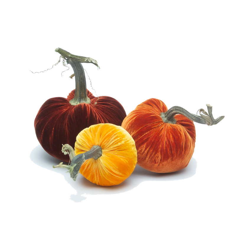 Silk Velvet Pumpkins-Fall Trio