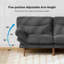 Canapé-lit futon convertible 66 po avec dossier réglable et accoudoirs à 5 niveaux, canapé-lit en velours côtelé, causeuse pour petit espace, appartement ou bureau, gris-100150246-108486678
