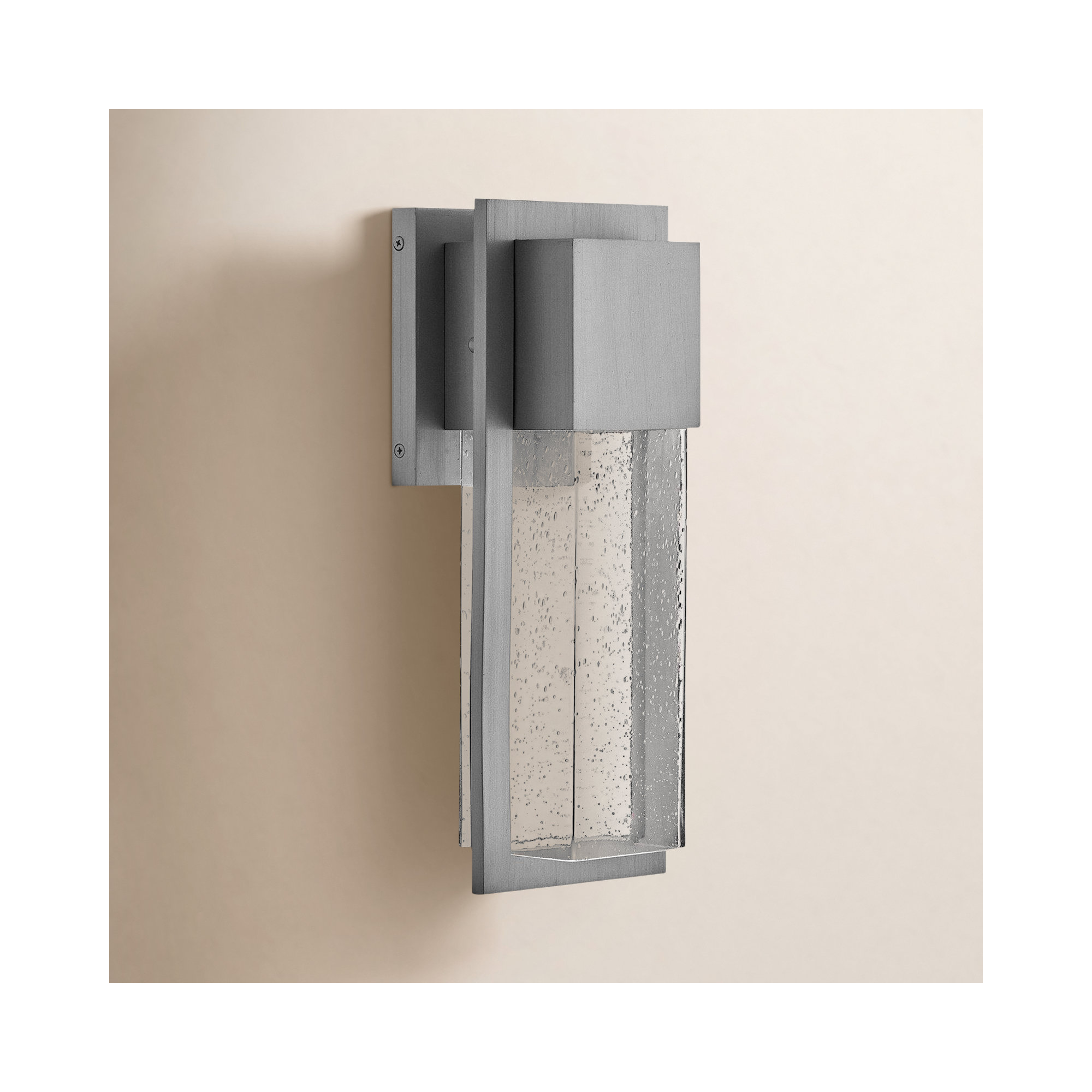 Kimora Glass Outdoor Wall Lantern, Gray, 15.7" H x 6.2" W x 4.7" D