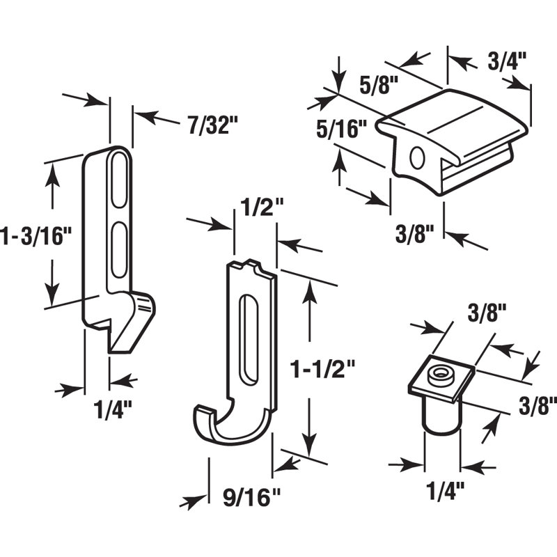 Gâche de porte à moustiquaire Prime-Line, trousse de guidage et de réglage pour portes coulissantes à moustiquaire Ançac (1 ensemble)