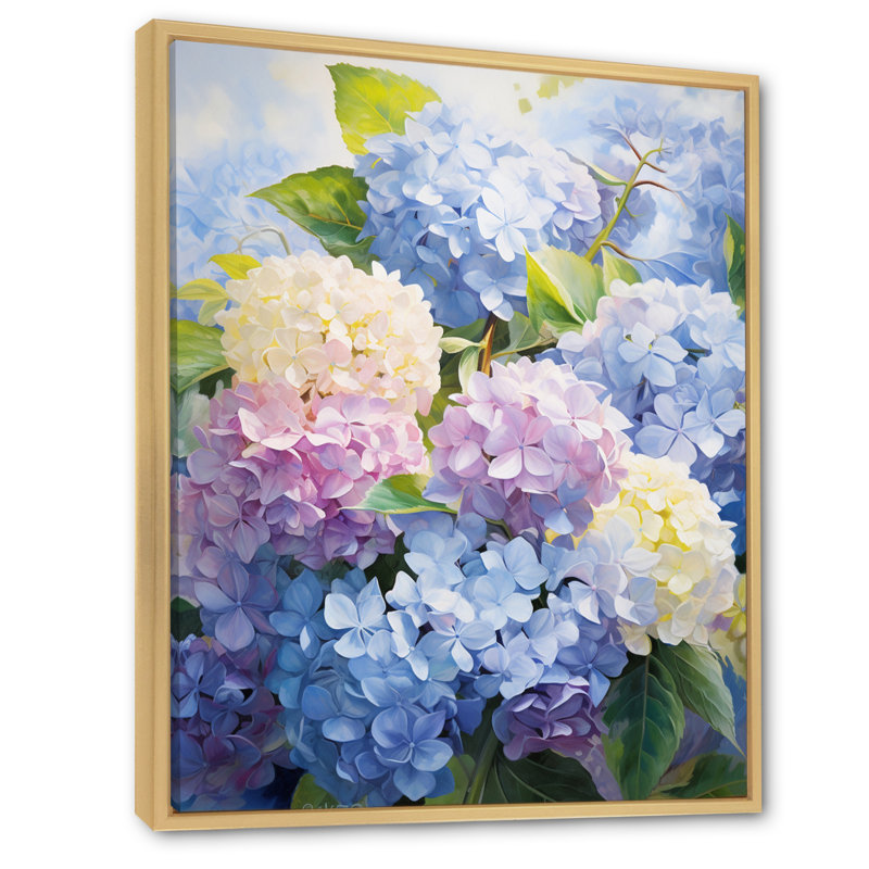 Impression sur toile encadrée «Sangrey Blue Mauve», H 40 po x l 30 po x P 1,5 po, Cadre flottant érable