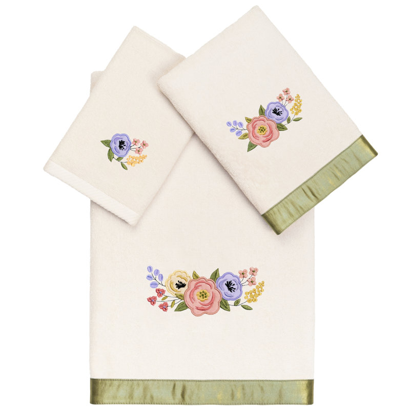 3 Piece Turkish Cotton Towel Set, Beige