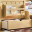 Lit simple pour enfant avec tablettes intégrées et tiroirs de rangement, escalier de sécurité et garde-corps, naturel clair-130068551-130068555