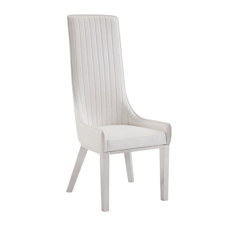 Chaise d'appoint rembourrée Cammack, Blanc