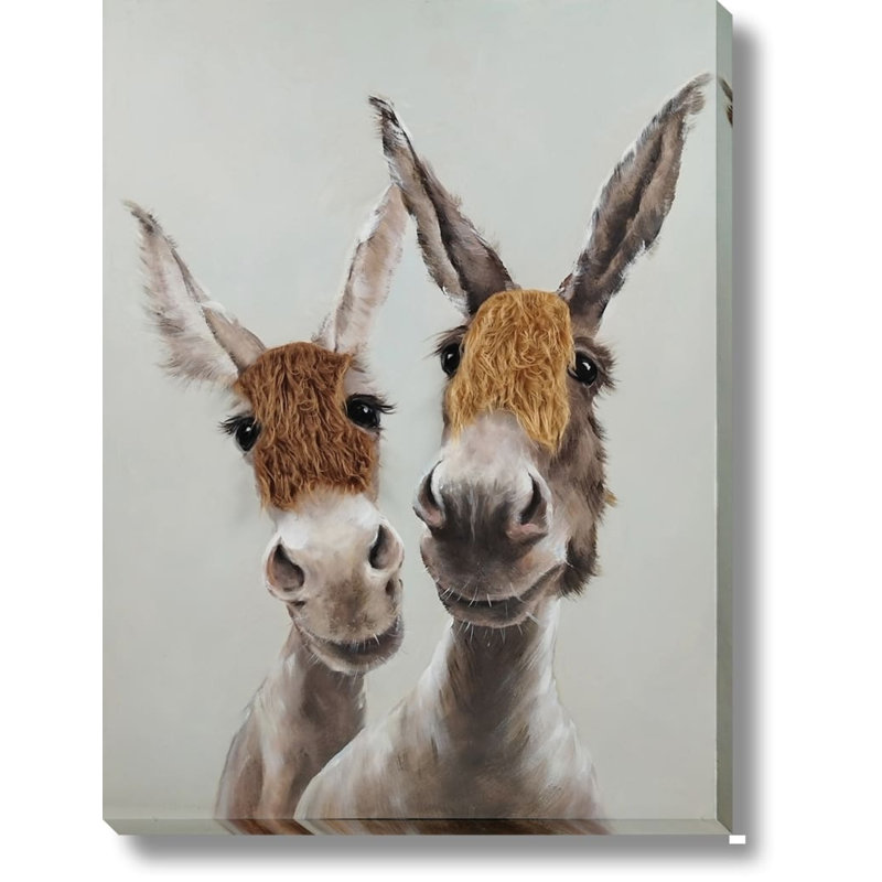 Art mural sur toile Cheeky Donkey Duo - 30 po x 40 po