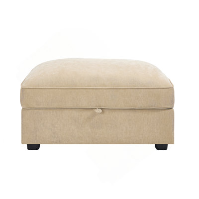 Chenille Upholstered Ottoman With Hidden Storage, For Modern And Space-Efficient Living Rooms