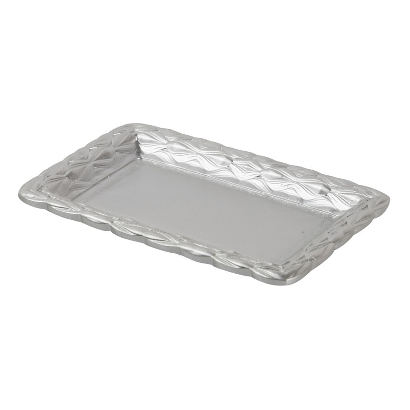 Weisser Resin Decorative Tray, Silver
