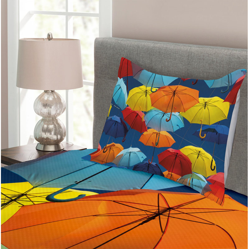 Modern & Contemporary Polyester Coverlet, Twin Coverlet + 1 Sham