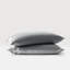 Drap simple gris 100% satin - luxueux, froissé, lisse sur la peau, 1 drap plat de l 66 po x L 96 po, 4 taies d'oreiller luxueuses