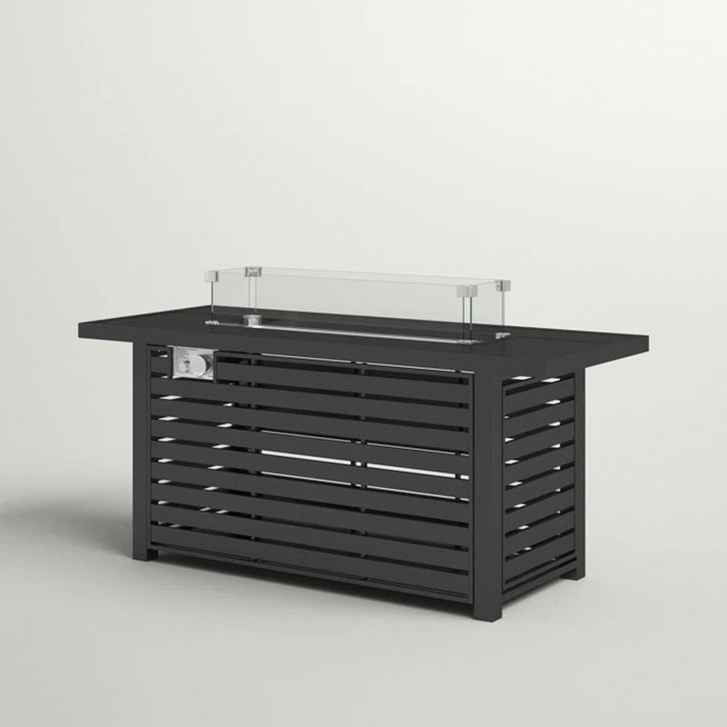 24" Steel Propane Fire Pit Table With Cover