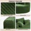 Méridienne de 55 po en velours côtelé profond, design ergonomique sans os avec 3 coussins, vert-129741296
