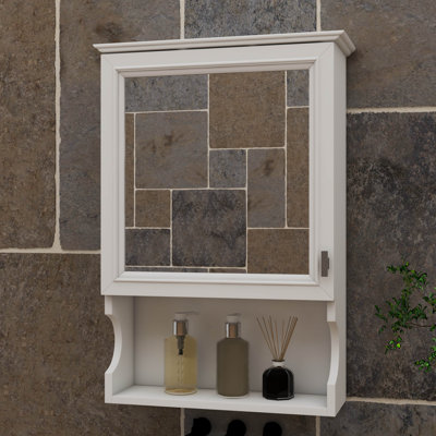 Rangement mural de salle de bain de 20 pouces avec miroir, armoire compacte avec porte