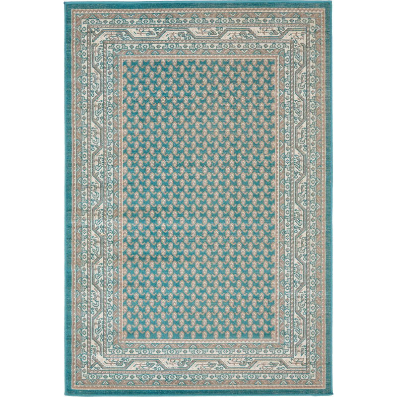 Swinson Geometric Area Rug, Rectangle 4'1" x 6'1", Blue