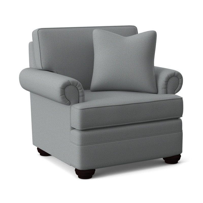 Bradbury Armchair, Light Blue Performance Fabric; 0851-55, Java Finish