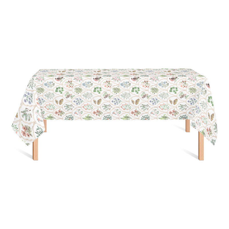 Nappe rectangulaire en polyester floral
