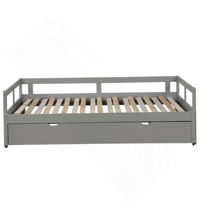 Extending Daybed with Trundle, Wooden Daybed with Trundle by Red Barrel Studio