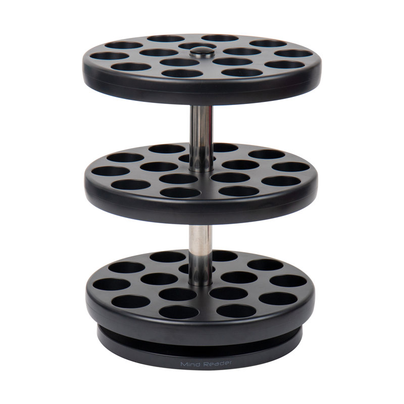 Black 3-Tier Rotating Coffee Pod Carousel Organizer